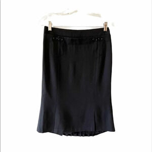 Club‎ Monaco Black Pencil Skirt Women’s Size 2 Date Night Office Wear Quiet Luxe
